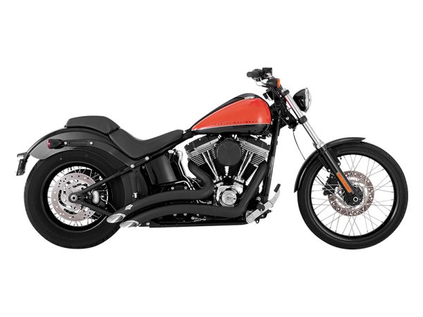 Big Radius Exhaust - Black. Fits Softail 1986-2017 Non-240 Tyre Models