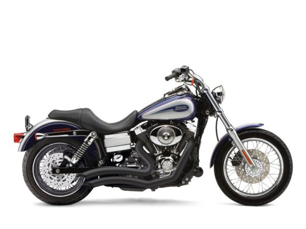 Speedster Short Swept Exhaust - Black. Fit Dyna 2006-2017.