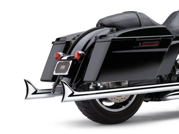 Speedster Dual Exhaust - Chrome with Chrome Fishtail Tips. Fits Touring 2017up. - Image 2