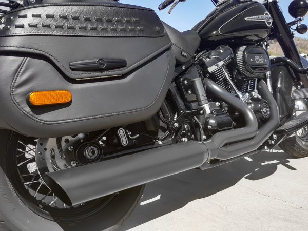 Fat Cat 2-into-1 Exhaust with Straight Muffler - Black. Fits Heritage Classic & Sports Glide 2018up. - Image 2