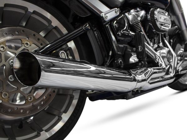 Low Cat 2-into-1 Exhaust - Chrome. Fits Breakout & Fat Boy 2018up & FXDR 2019up. - Image 2