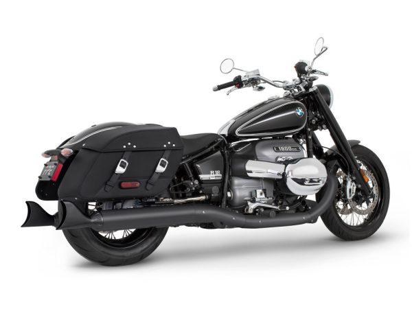 4in. Two-Step Slip-On Mufflers - Black with Sharktail Tips. Fits BMW R-18 Classic 2021up.