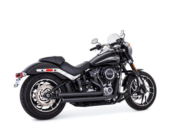 Independence Staggered Exhaust - Black with Black End Caps. Fits Softail 2018up. - Image 2