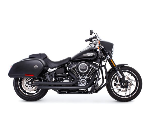 Independence Staggered Exhaust - Black with Black End Caps. Fits Softail 2018up. - Image 3