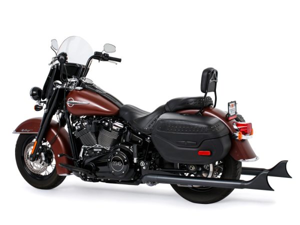 39in. True Dual SharkTail Exhaust - Black. Fits Softail 2018up. - Image 4