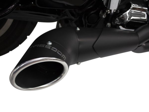 Turnout 2-into-1 Exhaust - Black with Black End Cap. Fits Touring 2017up. - Image 3