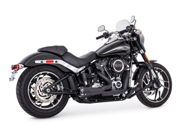 American Outlaw Shorty 2-into-1 Exhaust - Black with Black End Cap. Fits Softail 2018up. - Image 2