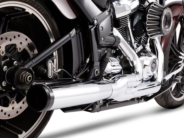 2-into-1 Exhaust - Chrome with Black End Cap. Fits Heritage Classic, Sport Glide, Fat Boy & Breakout 2018up. - Image 2