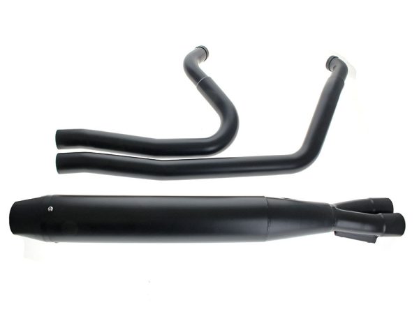 Full Length 2-into-1 Exhaust with Billet End Cap - Black. Fits Touring 1995-2016.