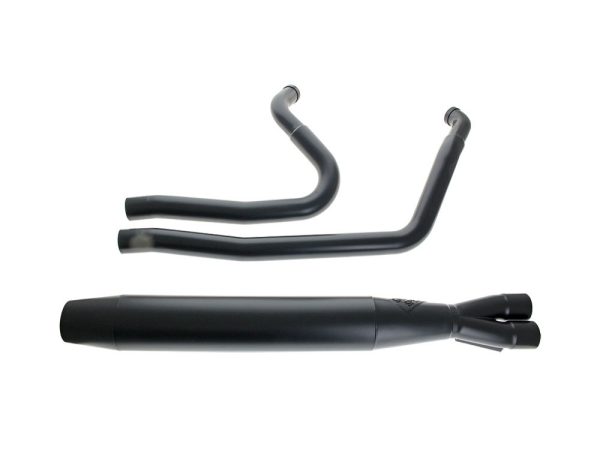 Full Length 2-into-1 Exhaust with Welded End Cap - Black. Fits Touring 1995-2016.