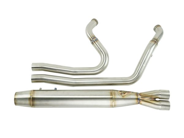 Full Length 2-into-1 Exhaust with Welded End Cap - Stainless. Fits Touring 1995-2016.