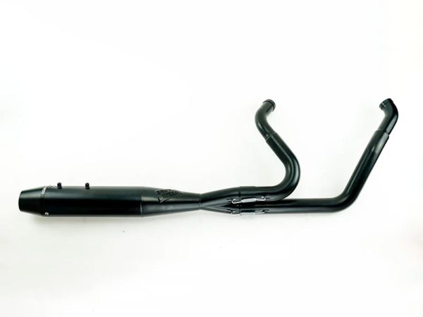 Mid Length 2-into-1 Exhaust with Billet End Cap - Black. Fits Touring 1995-2016.