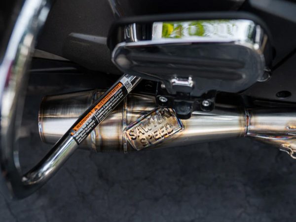 Shorty 2-into-1 Exhaust with Welded End Cap - Stainless. Fits Indian Challenger 2020up. - Image 3