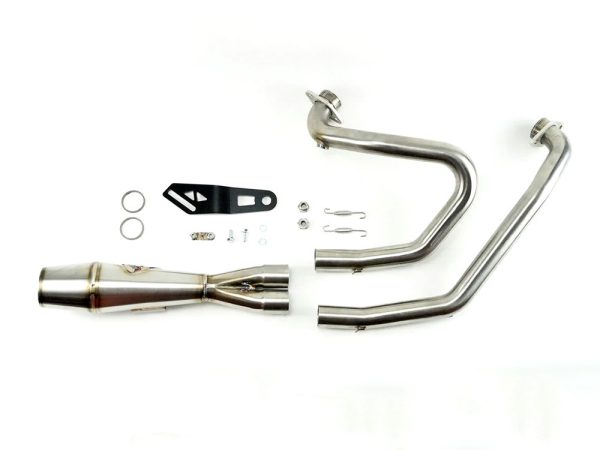 Shorty 2-into-1 Exhaust with Welded End Cap - Stainless. Fits Indian Scout 2015-2024 - Image 2