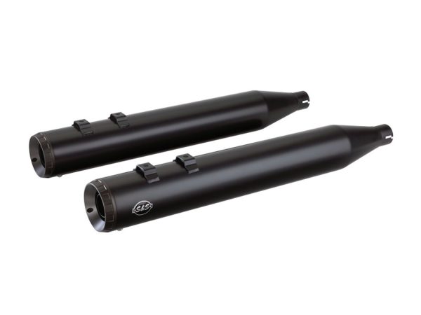 4in. Grand National Slip-On Mufflers - Black with Black End Caps. Fits Touring 1995-2016 & Trike 2017-2020. - Image 2