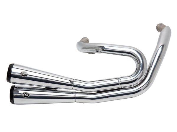 Grand National 2-into-2 Exhaust - Chrome with Black End Caps. Fits Street Bob, Low Rider, Slim, Fat Bob & Deluxe 2018up. - Image 3