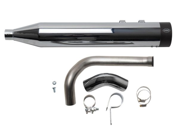 Shadow Pipe for S&S Sidewinder 2-into-1 Exhaust - Chrome with Black End Cap. Fits Touring 2009up. - Image 2