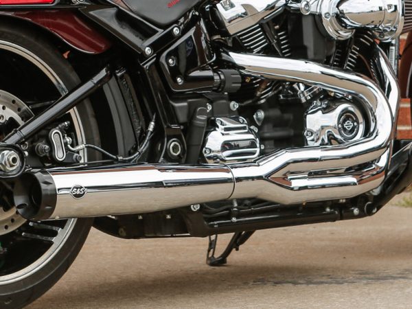 2-into-1 SuperStreet Exhaust - Chrome with Black End Cap. Fits Breakout & Fat Boy 2018up & FXDR 2019up. - Image 2