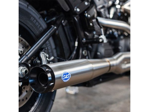 2-into-1 SuperStreet Exhaust - Stainless Steel with Black End Cap. Fits Softail 2018up Non-240 Rear Tyre Models - Image 2