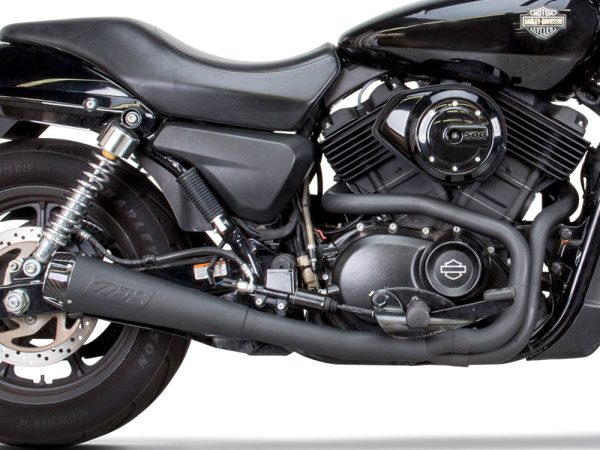 Comp-S 2-into-1 Exhaust - Black with Carbon Fiber End Cap. Fits Street 500 & Street Rod 750A 2015-2020. - Image 2