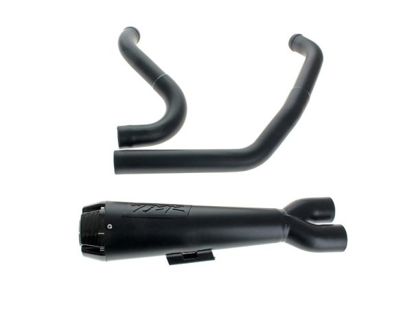 Comp-S 2-into-1 Exhaust - Black with Carbon Fiber End Cap. Fits Softail 2000-2017, 2008-2011 Rocker & Breakout 2013-2017. - Image 2