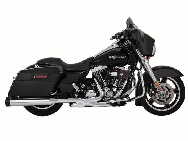 4.5in. OverSized 450 Destroyer Slip-On Mufflers - Chrome with Black End Caps. Fits Touring 1995-2016 & Trike 2017-2020 - Image 3