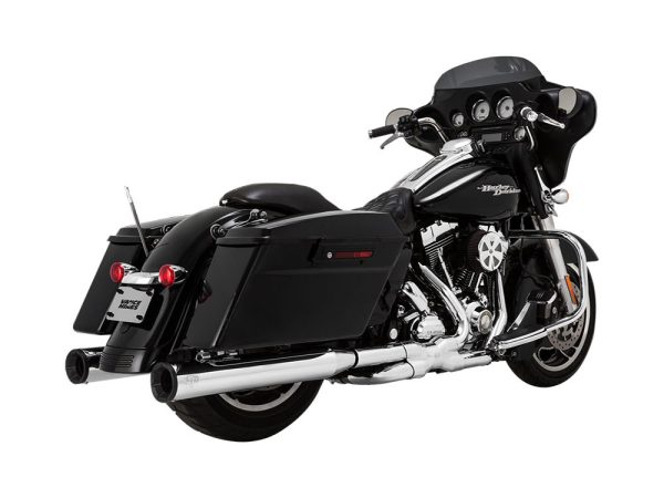 4in. Eliminator 400 Slip-On Mufflers - Chrome with Black End Caps. Fits Touring 1995-2016 & Trike 2017-2020.