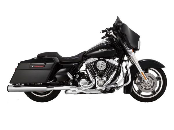 4in. Eliminator 400 Slip-On Mufflers - Chrome with Black End Caps. Fits Touring 2017up - Image 2