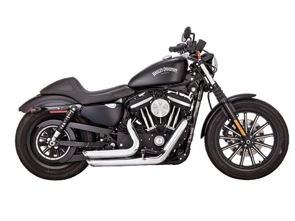 Shortshots Staggered Exhaust - Chrome. Fits Sportster 2004-2013