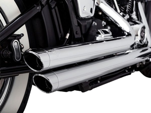 Big Shots Staggered Exhaust - Chrome. Fits Softail 2018up Non-240 Tyre Models - Image 3