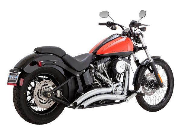 Big Radius Exhaust - Chrome. Fits Softail 1986-2017 Non-240 Tyre Models - Image 2