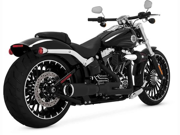 Hi-Output 2-into-1 Exhaust - Black. Fits Softail Breakout 2013-2017