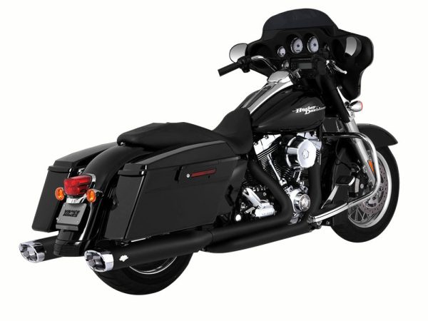 Dresser Duals, Right Side Tuck & Under Headers - Black. Fits Touring 2009-2016 - Image 2