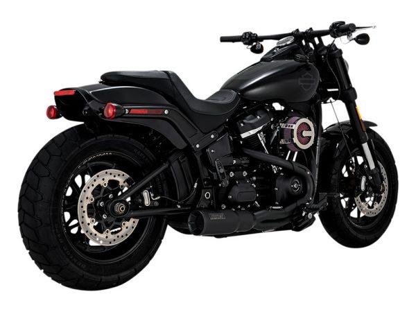 Hi-Output 2-into-1 Exhaust - Black. Fits Softail 2018up Non-240 Tyre Models - Image 2