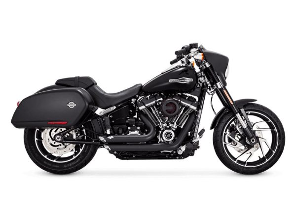 Shortshots Staggered Exhaust - Black. Fits Softail 2018up Non-240 Tyre Models - Image 3