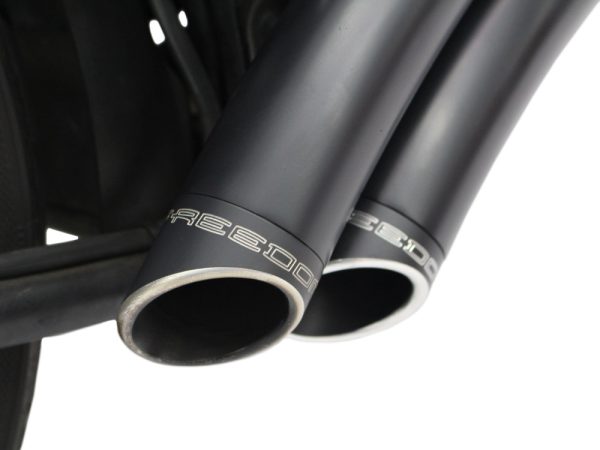 Sharp Curve Radius Exhaust - Black with Black End Caps. Fits Softail 1986-2017. - Image 3