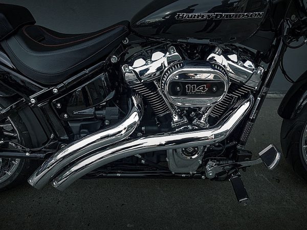 Radical Radius Exhaust - Chrome with Chrome End Caps. Fits Softail 2018up. - Image 3