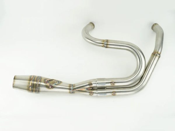 Shorty 2-into-1 Exhaust with Welded End Cap - Stainless. Fits FXR 1987-1994.