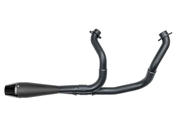 Shorty 2-into-1 Exhaust with Billet End Cap - Black. Fits Indian Cruiser 2022up. - Image 2