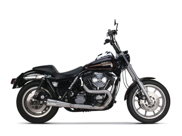 Comp-S 2-into-1 Exhaust - Stainless Steel with Carbon Fiber End Cap. Fits FXR 1987-1994.