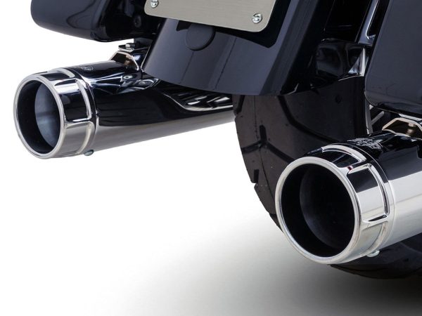 4.5in. Torquer 450 Slip-On Mufflers - Chrome with Chrome End Caps. Fits Touring 2017up - Image 3