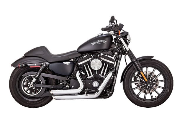 Shortshots Staggered Exhaust - Chrome. Fits Sportster 2014-2021