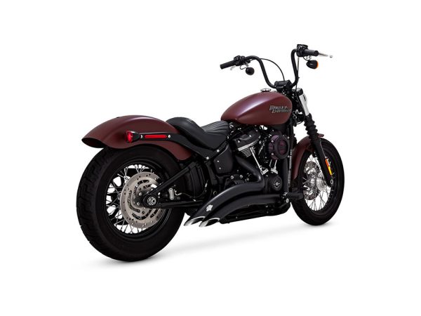 Big Radius Exhaust - Black. Fits Softail 2018up Non-240 Tyre Models