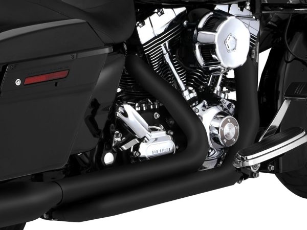 Dresser Duals, Right Side Tuck & Under Headers - Black. Fits Touring 2009-2016