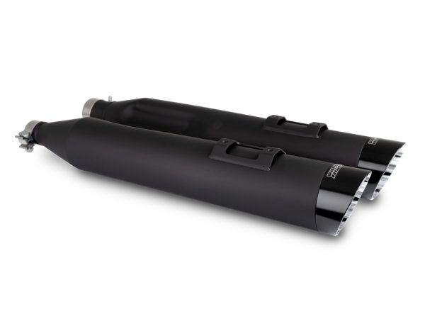 4.5in. Razorback Slash Cut Slip-On Mufflers - Black with Black End Caps. Fits Touring 2017up - Image 3