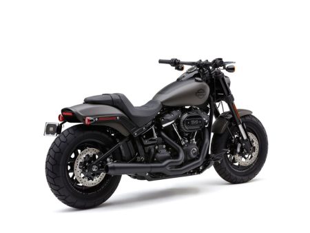 El Diablo 2-into-1 Exhaust - Black & Black End Cap. Fits Fat Bob 2018-2024