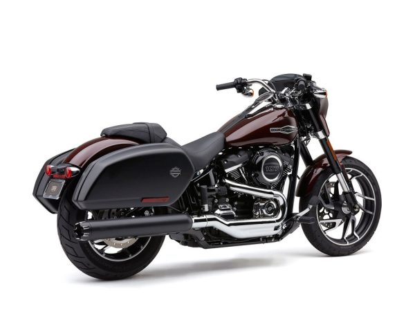 4in. NH Dual Cut Slip-On Muffler - Black & Black End Cap. Fits Sport Glide 2018-2024