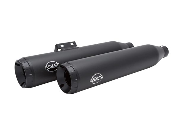 3-1/2in. Grand National Slip-On Mufflers - Black with Black End Caps. Fits Softail Slim, Street Bob, Standard & Low Rider Models 2018-2024 & Breakout & Fat Boy 2018up - Image 4