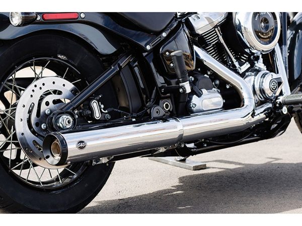 4in. Grand National Slip-On Muffler - Chrome with Black End Cap. Fits Softail Street Bob, Low Rider S, Low Rider ST & Heritage 2025up - Image 3