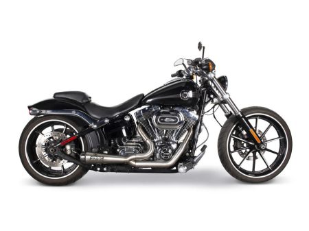 Comp-S 2-into-1 Exhaust - Stainless Steel with Carbon Fiber End Cap. Fits Softail 2000-2017, 2008-2011 Rocker & Breakout 2013-2017.